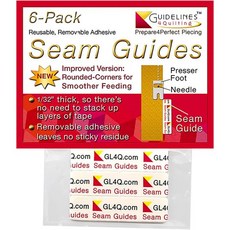 가이드라인 4퀼팅 - 6팩 솔기 가이드 ½ x 2 1/32 필 앤 스틱 탈착식 접착제 끈적끈적한 잔여물이 남지 않음 2팩, 1-Pack