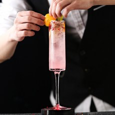 創意玻璃雞尾酒杯 香檳杯 直筒高腳杯 酒吧特調杯, 180ml, 1個