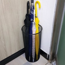 철제 우산꽂이 보관함 철망 매쉬 우산통 블랙, 1개