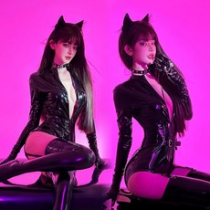 ᴹˢ •ＱUEEN 24H臺灣出貨 影樓新款萬聖節夢中情貓少女寫真主題服裝個性湯姆貓 cos藝術照服