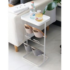 디몬 철제 하트 실내화 걸이 3단 선반 정리대 철재 거치대 인테리어 소품 디자인, 화이트, 1개