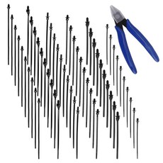 Penitue 대각선 펜치가 있는 나일론 푸시 마운트 지퍼 타이 60개 6가지 유형 자동차 스냅인 와이어 하네스 클립 고온 내열성 블랙 패스너 314362 8996552067