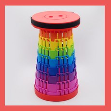 생활공감 아코디언 의자 에버랜드 줄서기 코끼리 접이식 의자 3세대, 1개, 레드