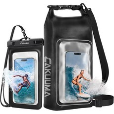 스마트폰 대용방수케이스 방수가방 CAKUUMA 2개 세트 방수 파우치 수중촬영 얼굴인증터치, 1개, 블랙