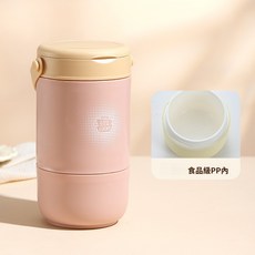 INS 日式 304不銹鋼湯杯 便攜早餐杯 帶提手 學生燕麥牛奶湯罐, 1個, 680ml塑料款粉色,701ml-900ml