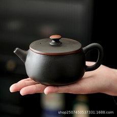 DFMEI 原礦紫陶茶壺漢瓦壺單個泡普洱茶家用中式素面簡約大容量功夫茶具, 1個, 漢瓦壺:如圖