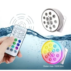 충전식 자기 잠수정 13 LED RGB 조명 색 연못 분수 야간 꽃병 Fishtank, 02 1 lamp 1 controller