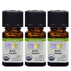 아우라카시아 퓨어 아로마테라피 오일 바질 스위트, 7.4ml, 3개