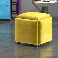 TixPra 가정용 5in1 분리형 스툴 다용도 큐브 스툴, 1개, 옐로