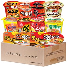 용기컵라면 12종 농심(신라면+너구리+새우탕+짜파게티)+오뚜기(진라면매운+스낵면+열라면+참깨)+팔도(왕뚜껑+김치왕뚜껑+팔도도시락+김치도시락), 1박스