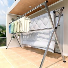 갤러리 X형 이불빨래건조대, 실버