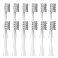 오클린 프로 원에어 전동 칫솔 소프트 브리스틀 노즐 교체 브러시 12pcs Whit... 1개, 12pcs Gray, 2) 12pcs Gray