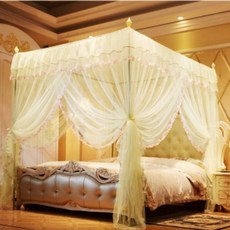 팰리스 커튼형 침대 모기장 180x200cm 프릴 sm4+8646Fw