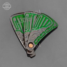 마그네틱 회전 금속 부채 스피너 스트레스 해소 손장난감, 그린 무늬   3 층 부채 올 메탈