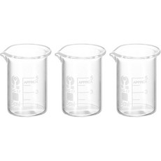 패티킬 3Pcs 25ml 로우 폼 유리 비커 3.3 붕규산염 눈금 인쇄 측정 컵 주방 실험실 액체용 스파우트 포함