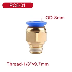 타이어공기주입 블랙 측정기 차량용 PC 에어 공압 피팅 4mm 6mm 8mm 10mm 12mm 퀵 커넥터 수나사 압축 1/4 1/2 1/8 3/8 호스 튜브, PC8mm-1I8, 5 PCS