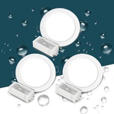 방습 led 매입등 안정기 DC컨버터 6인치 15W 삼성칩, 3개, 주광색