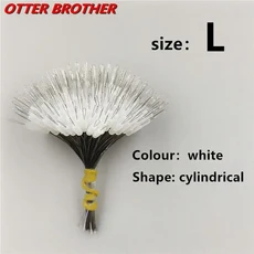 300 개/몫 플로트 투명 스토퍼 SML 낚시 Bobber 스토퍼 플로트 원통형 공간 콩 물고기 라인 액세서리, 화이트-L