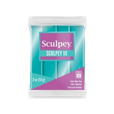 Sculpey III 폴리머 오븐 베이킹 클레이 청록색 진주 무독성 59.1ml2온스 바 모델링 조각 휴일 DIY 혼합 미디어 및 학교 프로젝트에 적합합니다. 어, Sculpey III 폴리머 오븐 베이킹 클레이, 청록