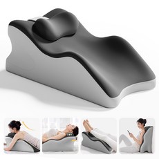 Flyaiku 다기능 베개 속편한 경추 목베개 엎드려 베개 다리올림 쿠션 휴식용, 블랙-아이스 쿨링