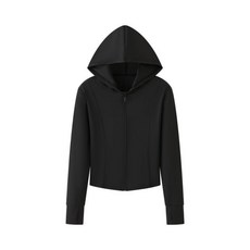 AMYOVE 長袖立領運動外套 修身 速乾透氣 黑色