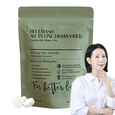 블루워시 비건 EWG올그린등급 초고농축 올인원 고체형 식기세척기세제 60개입, 2개, 300g