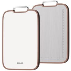 【ECOCO】意可可不鏽鋼雙面菜板 壁掛砧板架 菜板 抗菌 防霉 家用 不銹鋼雙面 砧板 水果刀板 案板 廚房切菜黏板, E24282不銹鋼, 1個