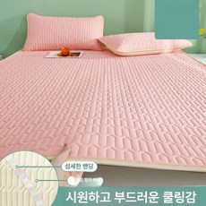 겨울매트리스커버 극세사매트리스커버 퍼 벨벳, 업그레이드 체리블라썸핑크