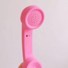 레트로 수화기 핸드셋 마이크조절 전화기, 핑크 버튼 포함