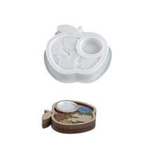 공예 및 선물 제작에 적합한 모양의 실리콘 캔들 자 몰드와 레진 캔들 홀더 몰드 실용품, 1개, 사과 캔들 모양, 사이즈 이미지 참고