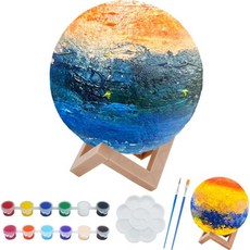 나만의 달 램프 키트 DIY 3D 야간 조명 스탠드 페인트 브러시 키즈가 그릴 수 있는 예술 공예품 크리스마스 생일 할로윈을 위한 키즈 선물 3 4 5 6 7 8 9 10 11, 나만의 달 램프 키트 DIY 3D 야간 조명 스탠드 페