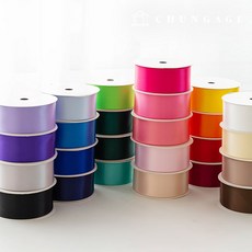 공단 리본 끈 포장 리본 테이프 끈 공예 40mm 25종 1마, 01) 화이트