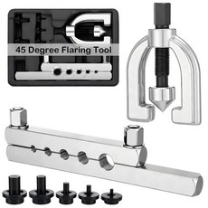 214215 Sosation SAE 냉장 HVAC 튜브용 45도 플레어링 툴 플레어 키트 피팅 0.9cm(3/16인치) - 1.3cm(1/2인치) 45° 편심 싱글 액세서리, 214215 Sosation SAE 냉장 HVAC 튜브
