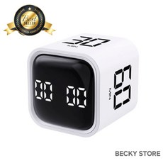 뽀모도로 집중력 중력식 무소음 타이머 수험생 스터디 시계 BECKY STORE, 화이트