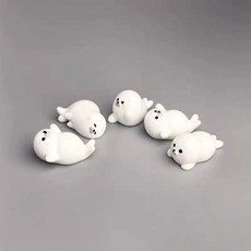 5/10 Pcs 귀여운 작은 물개 인형 요정 동물 미니어처 마이크로 풍경 DIY 공예 장식 용품, 02 5pcs mix