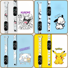 [국내 당일출고] (1+1) 산리오 캐릭터 LED 전자 손목시계 포차코 쿠로미 시나모롤 피카츄 초등시계 입학 졸업 생일선물 교회 단체 선물 답례