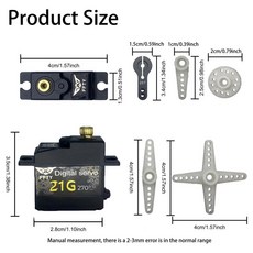 高精度迷你伺服馬達：17g/21g/25g，360度連續旋轉，高性能數位舵機，模型機器人適用, FFTY21g 270