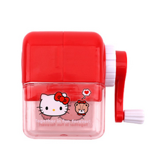 헬로키티 레드 수동 미니 연필깎이 데코스티커포함, 1개