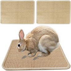 손톱을 위한 KEYIDE 2PCS 토끼 긁기 패드 천연 시살 매트 쿨링 갈기 발톱 기니피그 쥐 잠자는 놀이를 휴식 침대 씹기 장난감 24인치 X16, 16"x12"