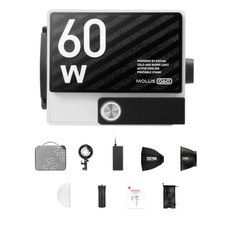 ZHIYUN 智雲 60W COB MOLUS G60 標準版/套裝版 正成公司貨 手持口袋燈 王冠攝影, 1個, 套裝版