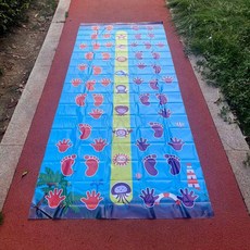 야유회 게임 손발매트 단체 운동회 실내경기 올림픽 레크레이션 손발 경기, 1개, 아동용 2인용 (3m x 1.2m)