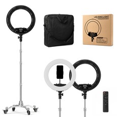 자연광 LED 반영구 뷰티 네일 미용 메이크업 유튜브 인터넷방송 개인 1인 방송 촬영 링라이트 조명 + 이동식 스탠드 삼각대 세트, 1개, 링라이트(SY-3161)+스탠드(ST-8519)