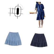 탑텐 TOPTEN MKF2RS2215 여아) 에코 헤지데님 티어드 스커트 521431