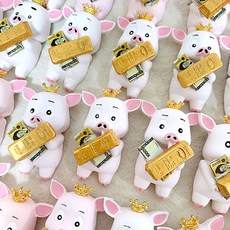 이온 돈다발 금괴 돼지 복 들어오는 석고방향제, 카라멜커피마끼야또