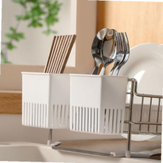 오픈형 수저통 물빠짐 컵홀더 싱크대 식기 정리 주방 선반, 세로형, 세로형, 1개