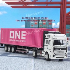 합금 컨테이너 트럭 모델 세미 대형 트레일러 다이캐스트, A, 1개