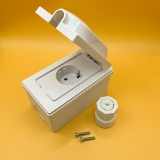 일신 방우 세로 1구 콘센트 세트(콘센트+PVC노출박스+이도피스+CD커넥터), 1개