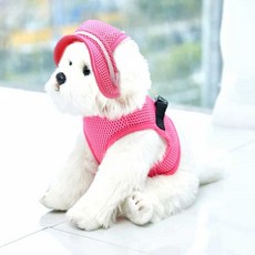 집소 강아지 자외선차단 썬캡 썬바이저 산책 모자, 01강아지썬캡핑크-S