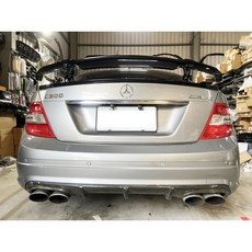適用賓士 W204 C系 四門轎車 ABS 鋼琴烤漆黑 黏貼式 GT 尾翼, 1個