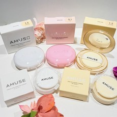 AMUSE 陶瓷美肌兩用粉餅, 黃款1.5(正裝+補充蕊), 1個